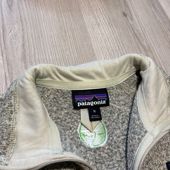 Women’s Patagonia Pelican Gray Gold Zip Better Sweater Fleece Jacket Sz Medium - Picture 3 of 8